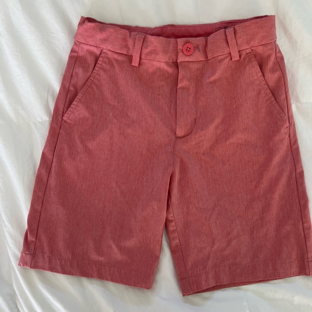 Red Shorts with Button Detail